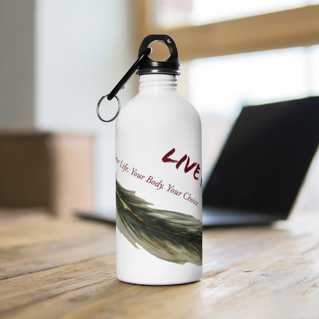 Live Free Feather Stainless Steel Water Bottle
